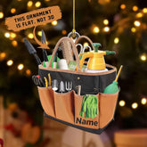 Tinoshop Personalized Christmas Garden Tools Bag Ornament, Gardener Stuff Ornament 2024, Hanging Ornaments for Holidays Custom Gardening Carry Bag Ornament for Gardener Plant Lover Gift (ON244)